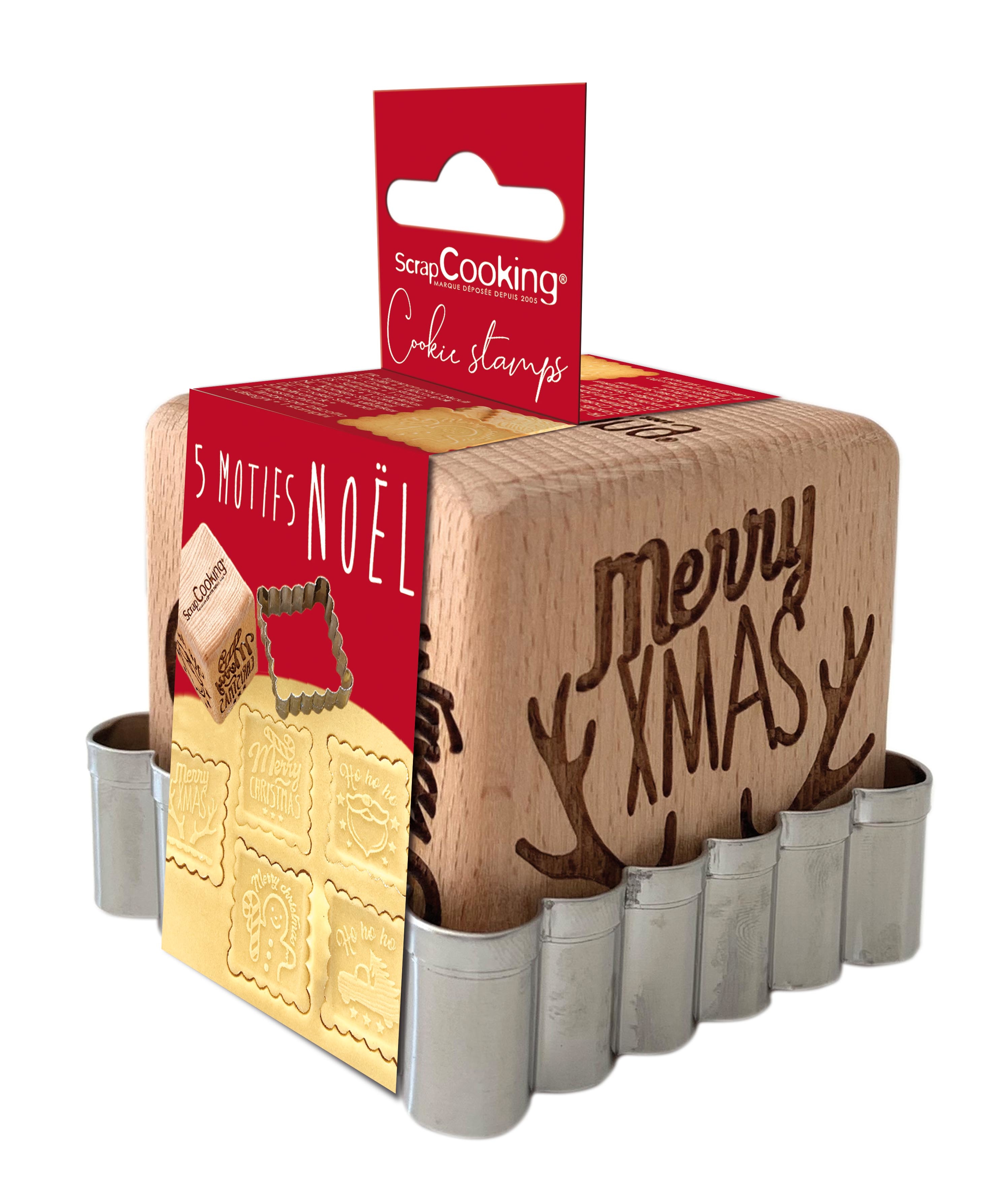 Tampon "Xmas" + découpoir / Engraved cube "Xmas" + cutter - Cookie stamps