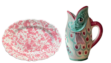 Image Popolo carafe gamme Amalfi et assiette plate gamme Les points