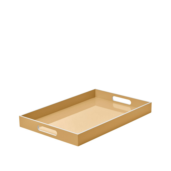 Plateau en laque naturelle rectangulaire - SINGNATURE