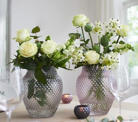 vase haut verre facettes