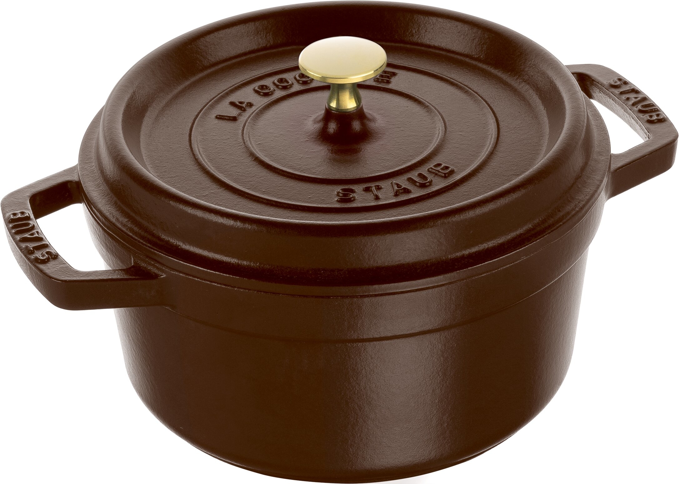 Cocotte ronde 20 cm Chocolat - Fonte