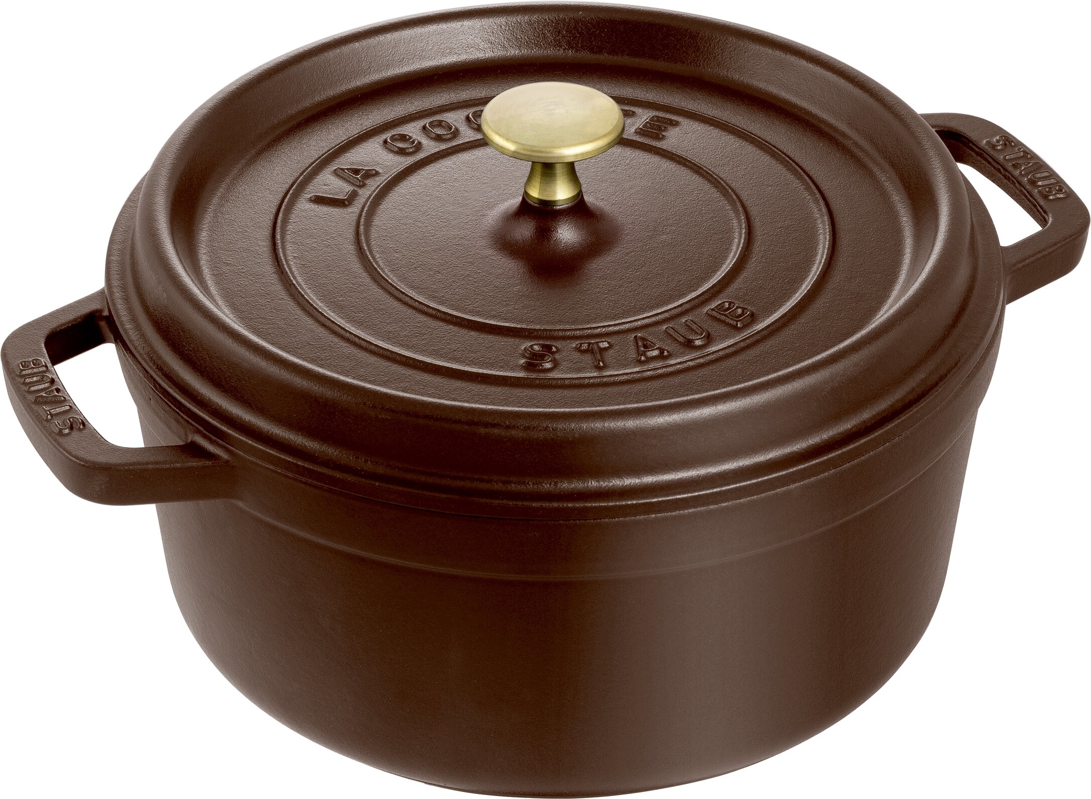Cocotte ronde 22 cm Chocolat - Fonte