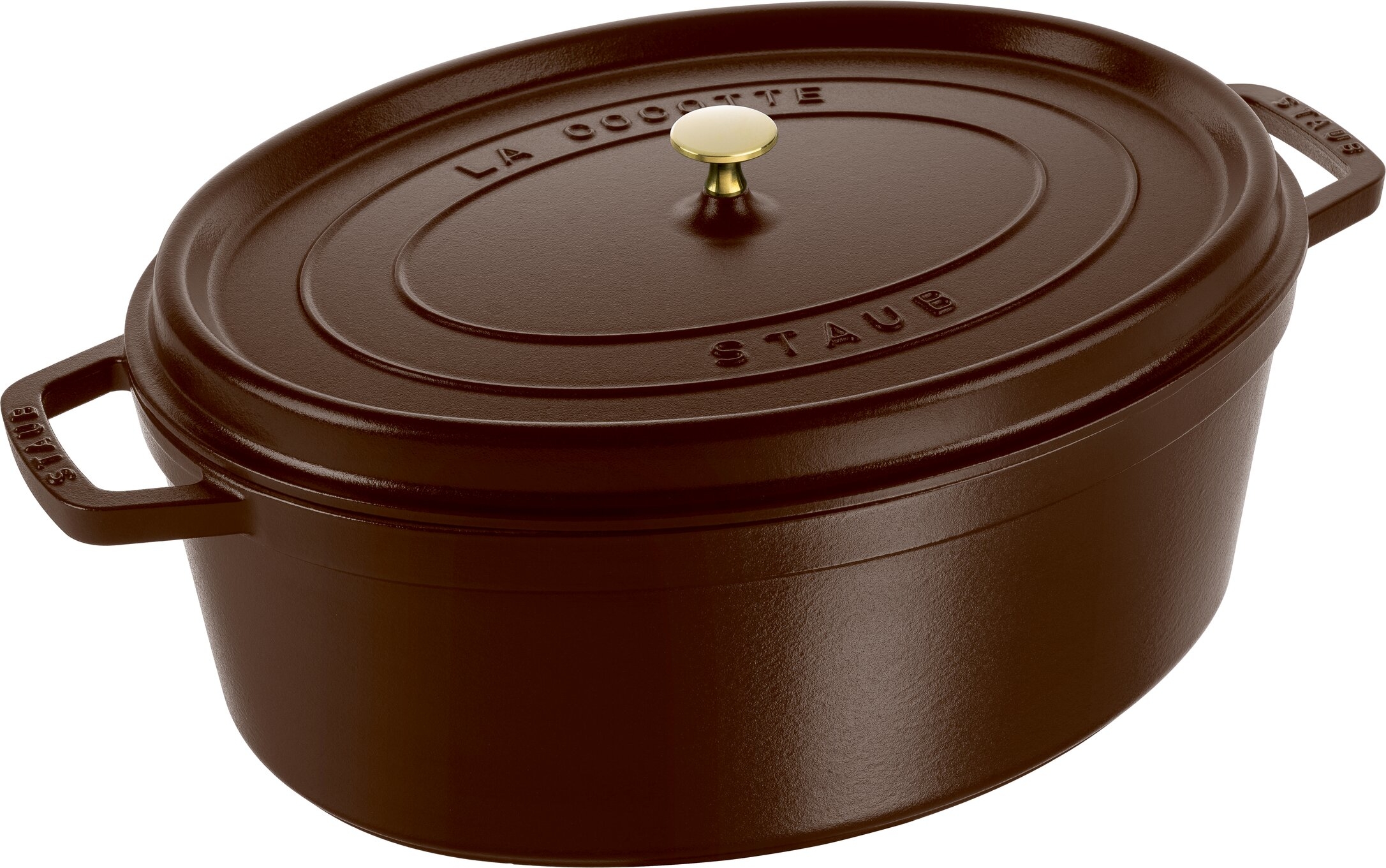 Cocotte ovale 33 cm Chocolat - Fonte