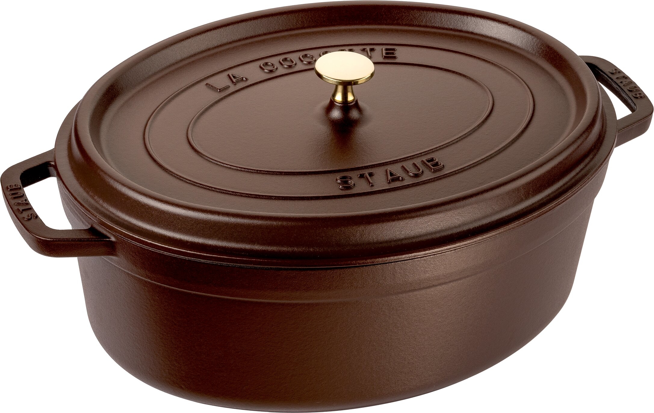 Cocotte ovale 37 cm Chocolat - Fonte