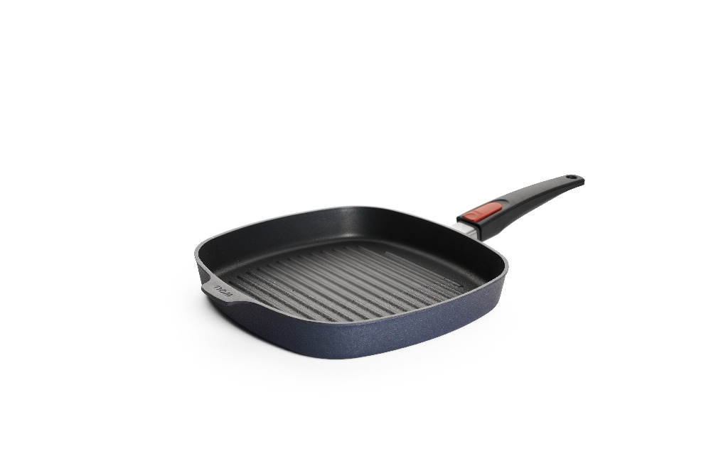 Poêle à steak carrée en fonte 28 x 28 cm  Induction Manche Amovible 1628-1DPI - Diamond Lite