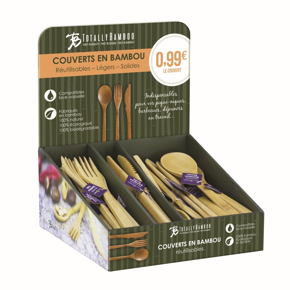 Couverts en bambou réutilisables