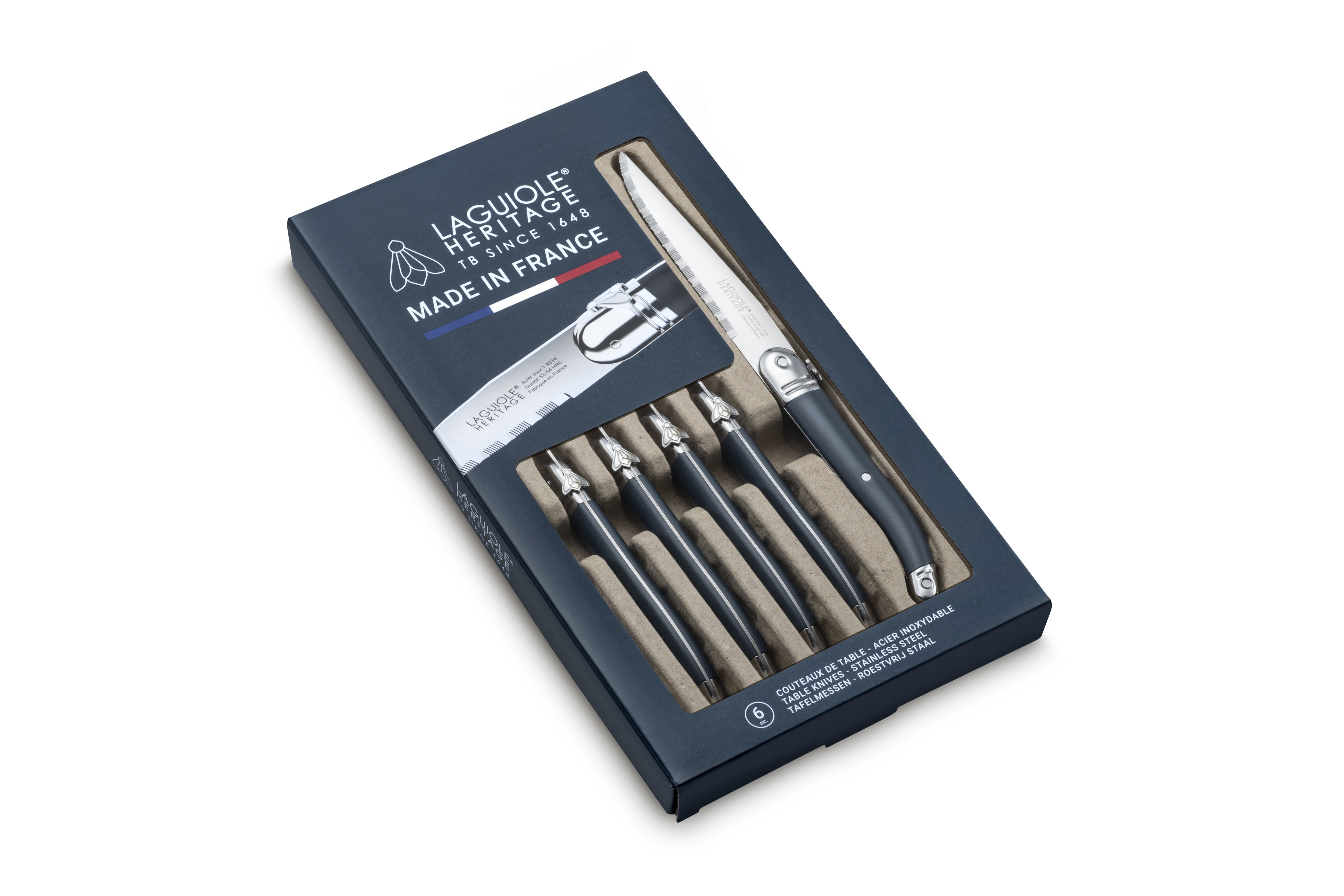 Coffret de 6 couteaux - ABS Bleu - Laguiole Héritage