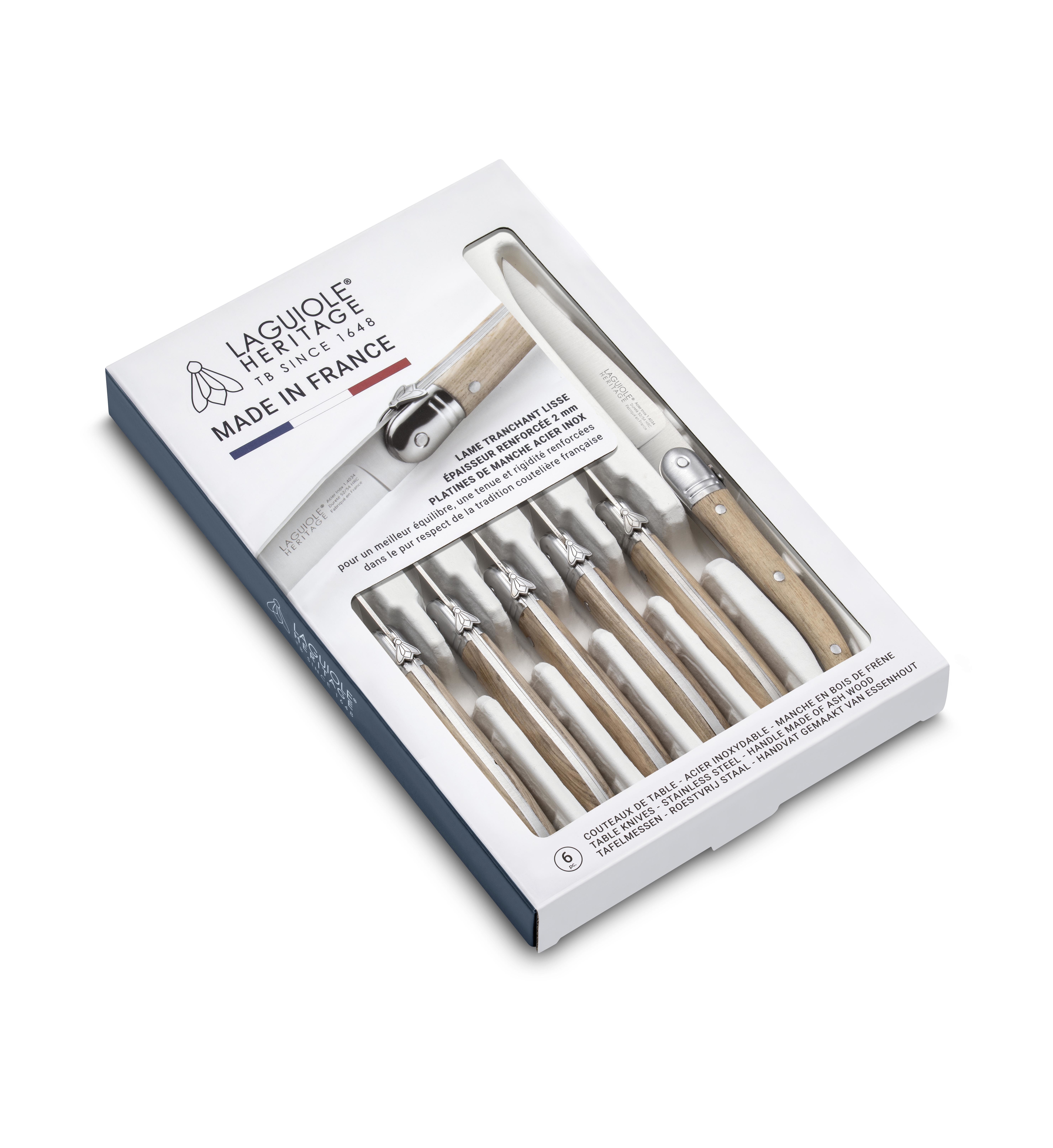 COFFRET 6 STEAK LAGUIOLE HERITAGE FRANCE MEDIUM BOIS OU METAL - LAGUIOLE HERITAGE MADE IN FRANCE