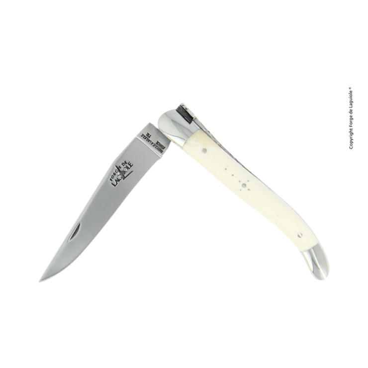 Couteau pliant 11cm en os mitres inox finition brillante - Couteau pliant Tradition