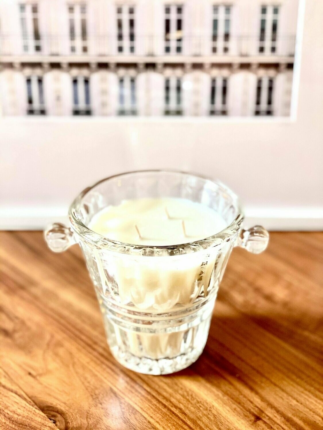 GRANDE BOUGIE LAVANDE VERRE CISELÉ | Taille XL - Grand Hôtel