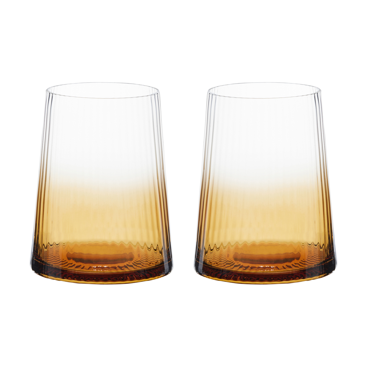 Empire Amber & Smoke - Verres old-fashioned Ambre, Set 2 - Anton Studio Designs