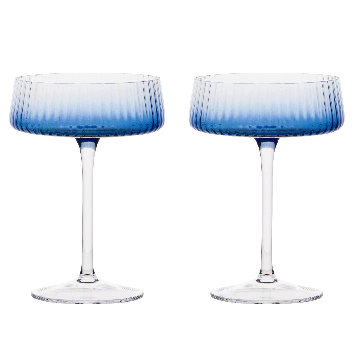 Empire Bleu - Coupes à champagne, Set 2 - Anton Studio Designs